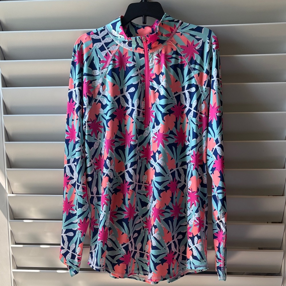 Jofit UV Long Sleeve Mock 1/4 Zip Golf Shirt; Sz: L; EUC